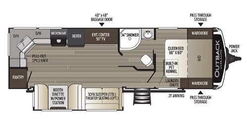 2021 KEYSTONE OUTBACK 260UML, , floor-plans-day image number 0